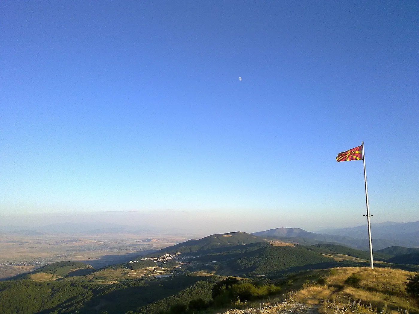 Kruševo and the Pelagonia plain seen from the hill above the town